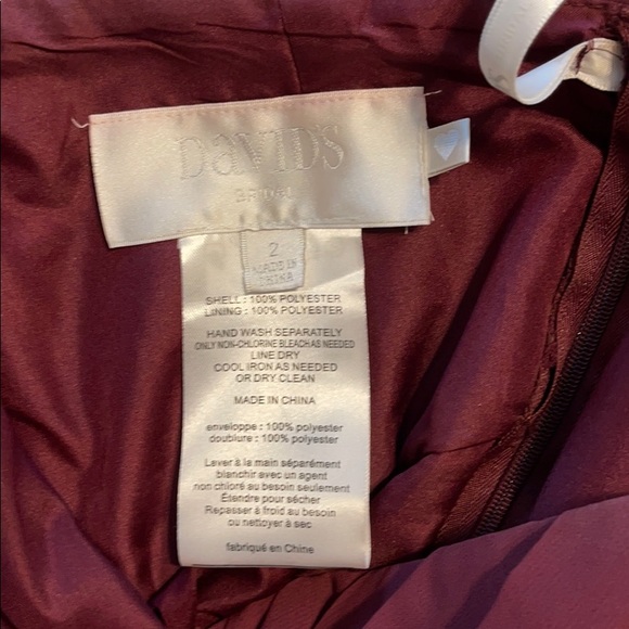 David’s Bridal Wine colored bridesmaid dress - Picture 3 of 3